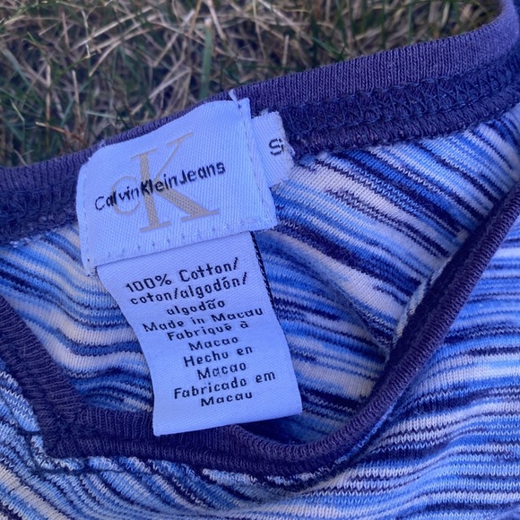 Calvin Klein blue black and white top size small - Picture 2 of 5